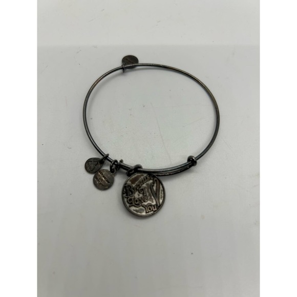 Alex & Ani Bracelet Because I Love You Silver Charm Bangle - Picture 3 of 3
